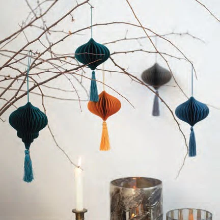 Small Honeycomb Paper Ornament (Blue) - Image 3
