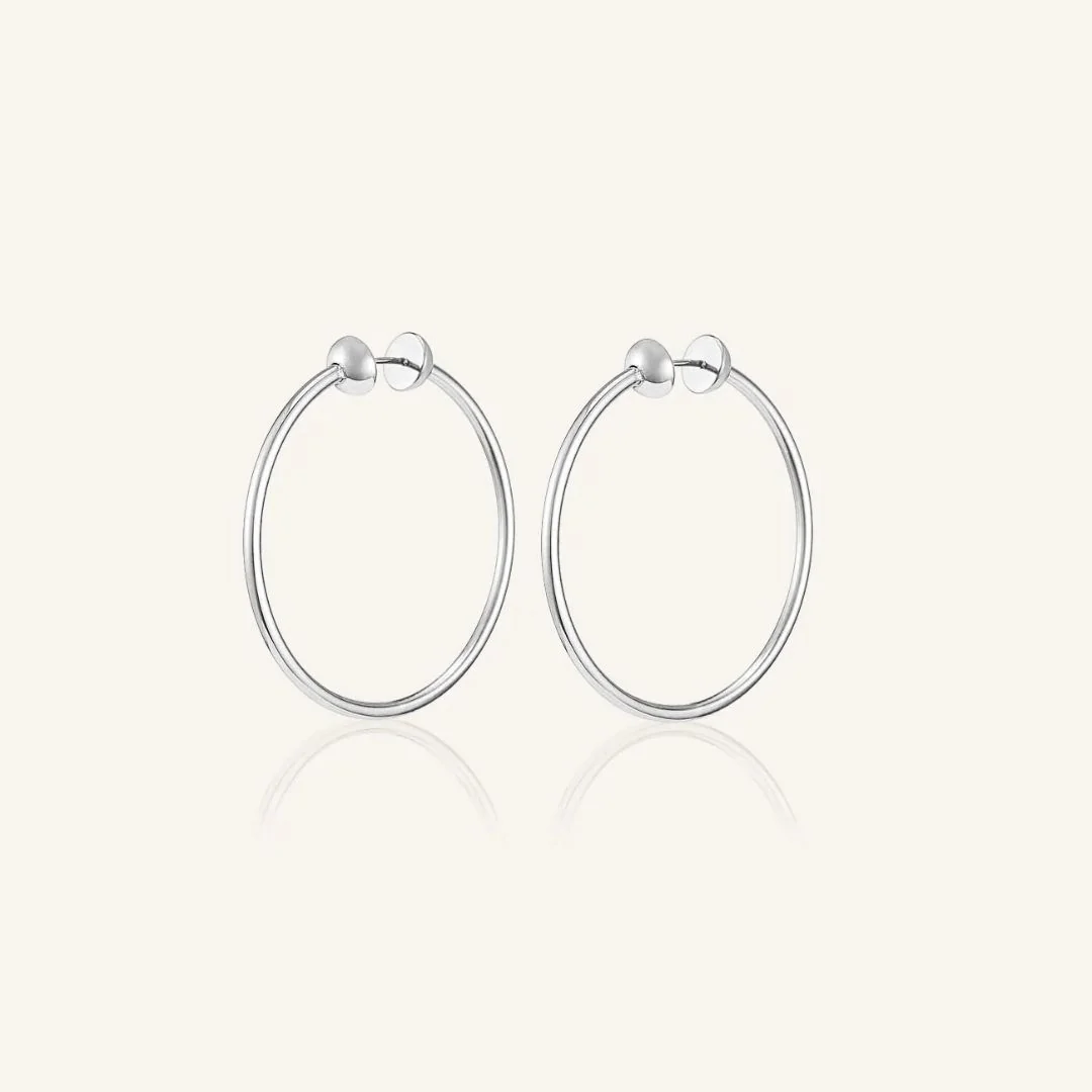 Small Icon Hoops (Rhodium)