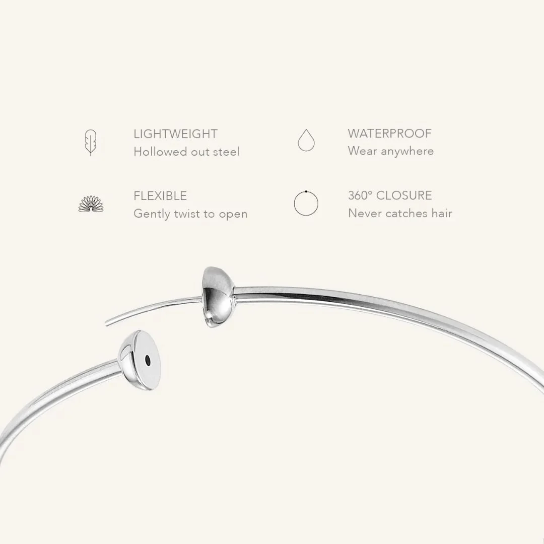Small Icon Hoops (Rhodium) - Image 2