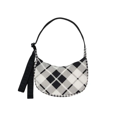Small Nylon Crescent Bag (Mixed Plaid)