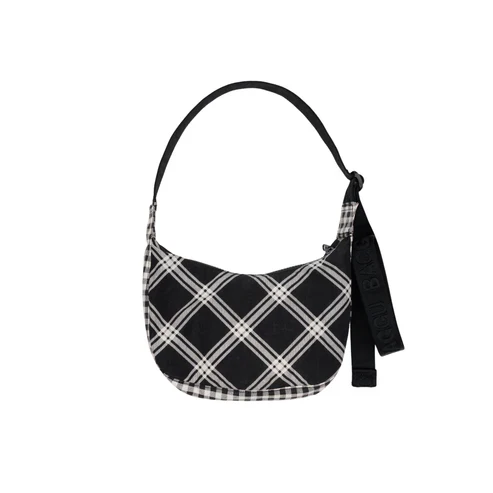 Small Nylon Crescent Bag (Mixed Plaid) - Image 2