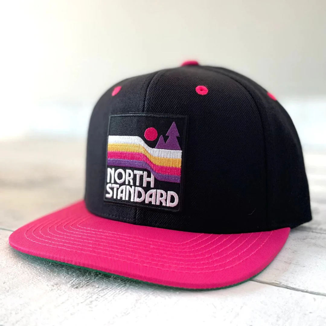 Snapback (Black + Pink with Waves)