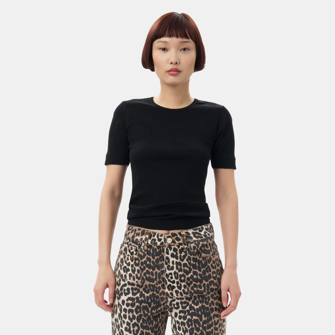 Soft Cotton Rib Short Sleeve T-Shirt