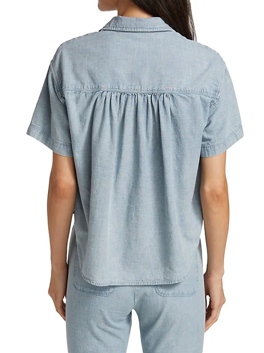 Soleil Short Sleeve Top (Chambray) - Image 4