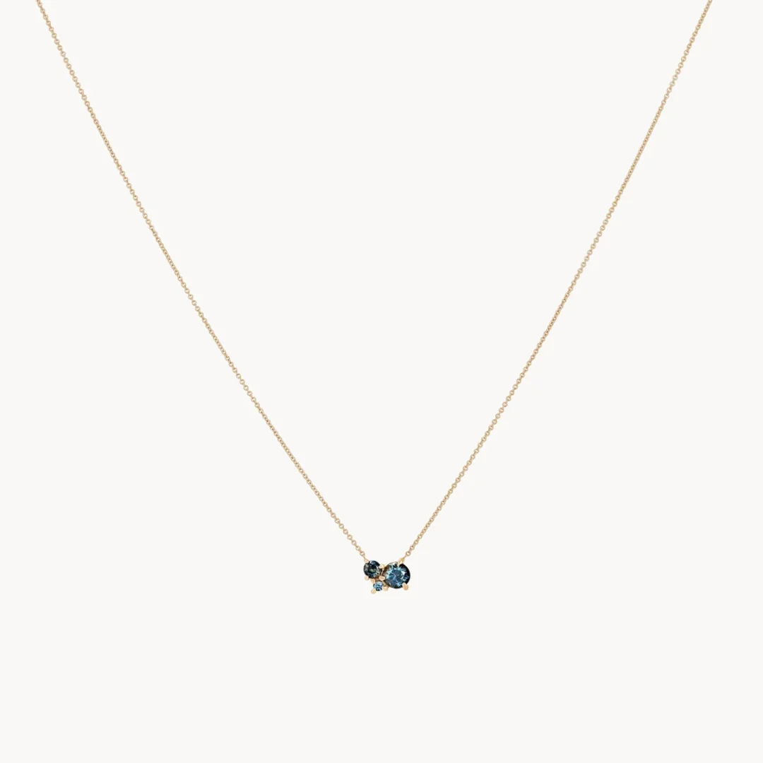 Something Blu Tie Dye Moonchild Ombre Sapphire Necklace (14k Gold)