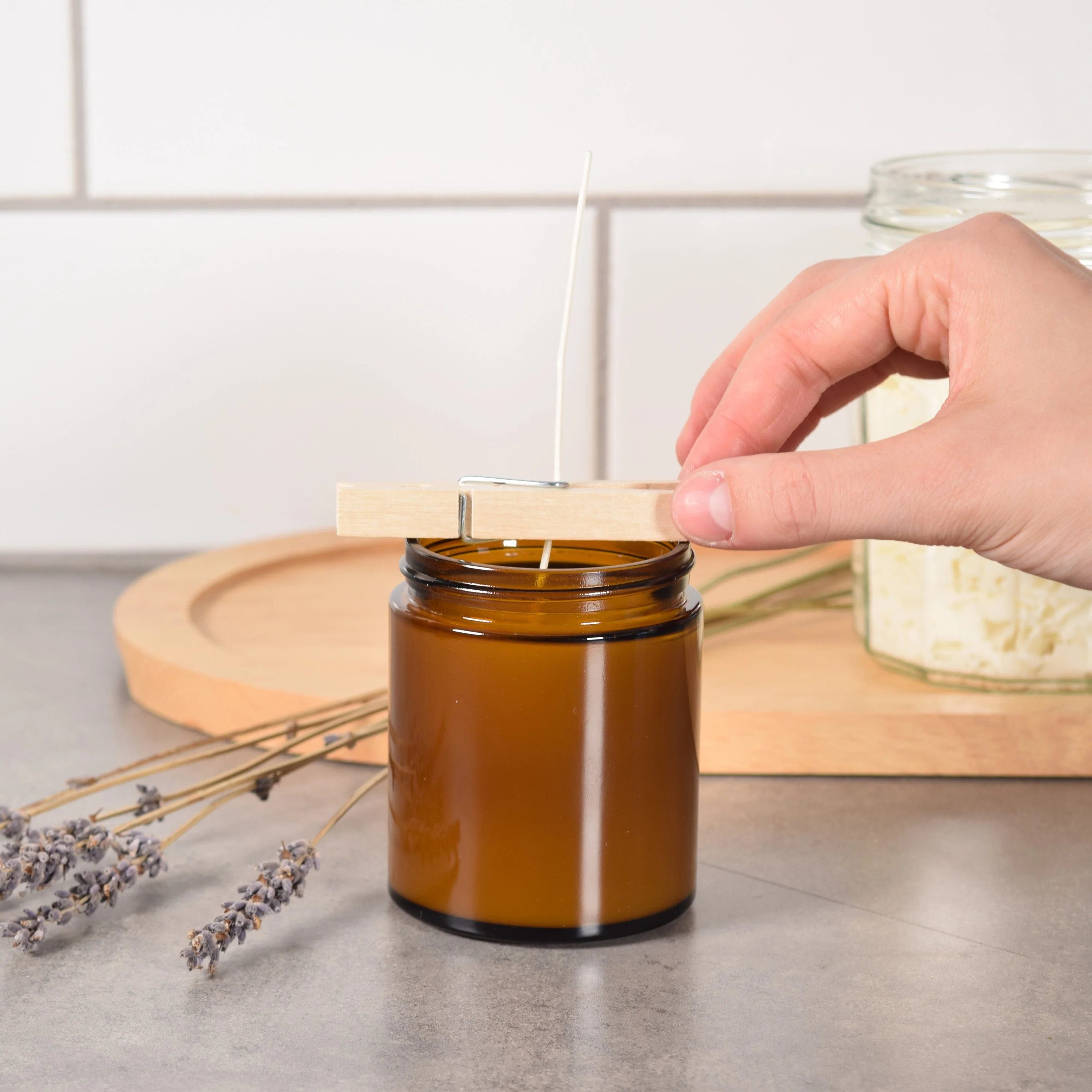 Soy Wax Candle Making Kit (Pear + Peach + Basil) - Image 3