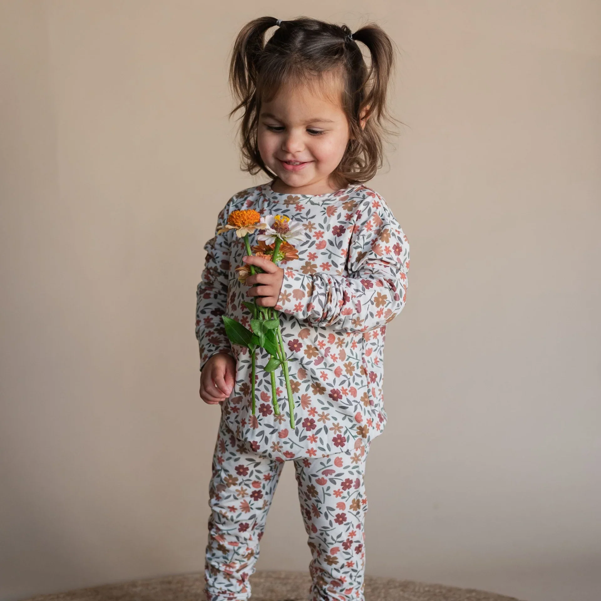 Fall Floral Bamboo Two-Piece Pajamas