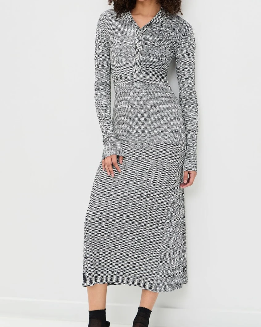 Spacedyed Knit Dress (Black) - Image 4