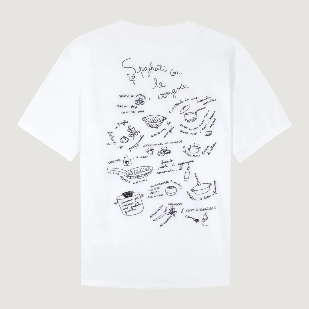 "Spaghetti Alle Vongole" Bainville T-Shirt (White) - Image 2