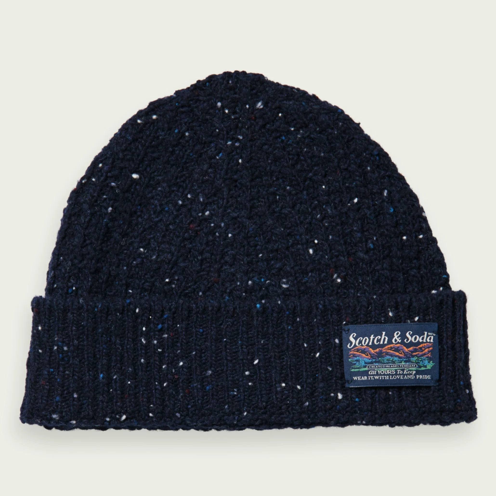 Speckled Wool-Blend Cable Knit Beanie (Combo A)
