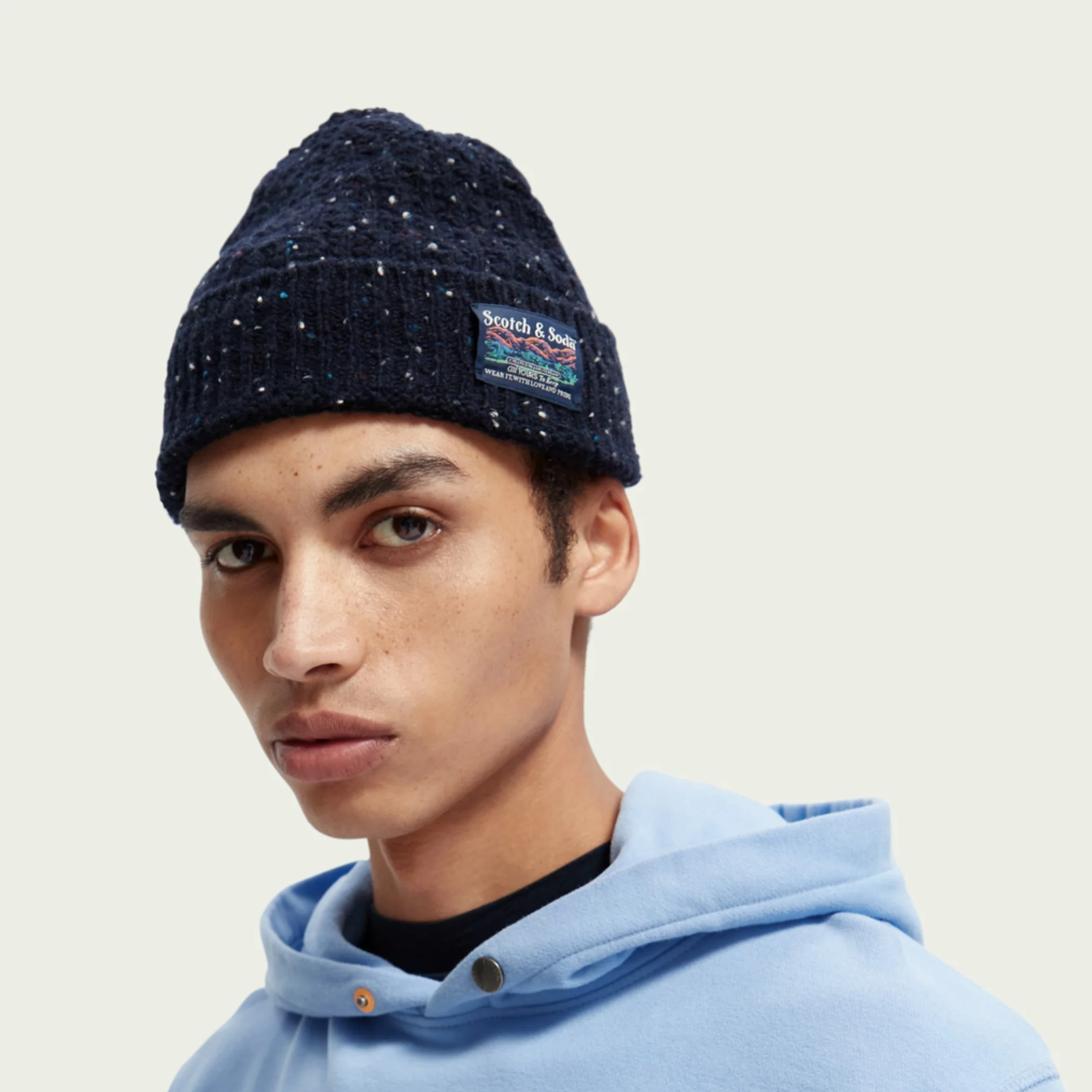 Speckled Wool-Blend Cable Knit Beanie (Combo A) - Image 2