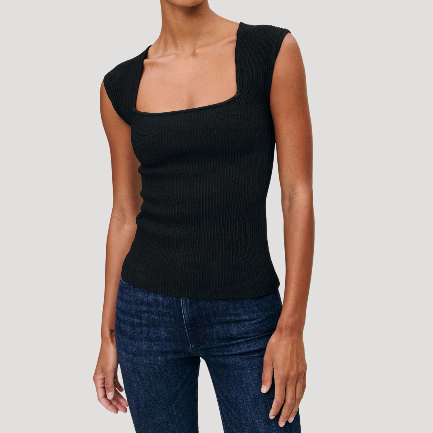 Square Neck Top (Black)