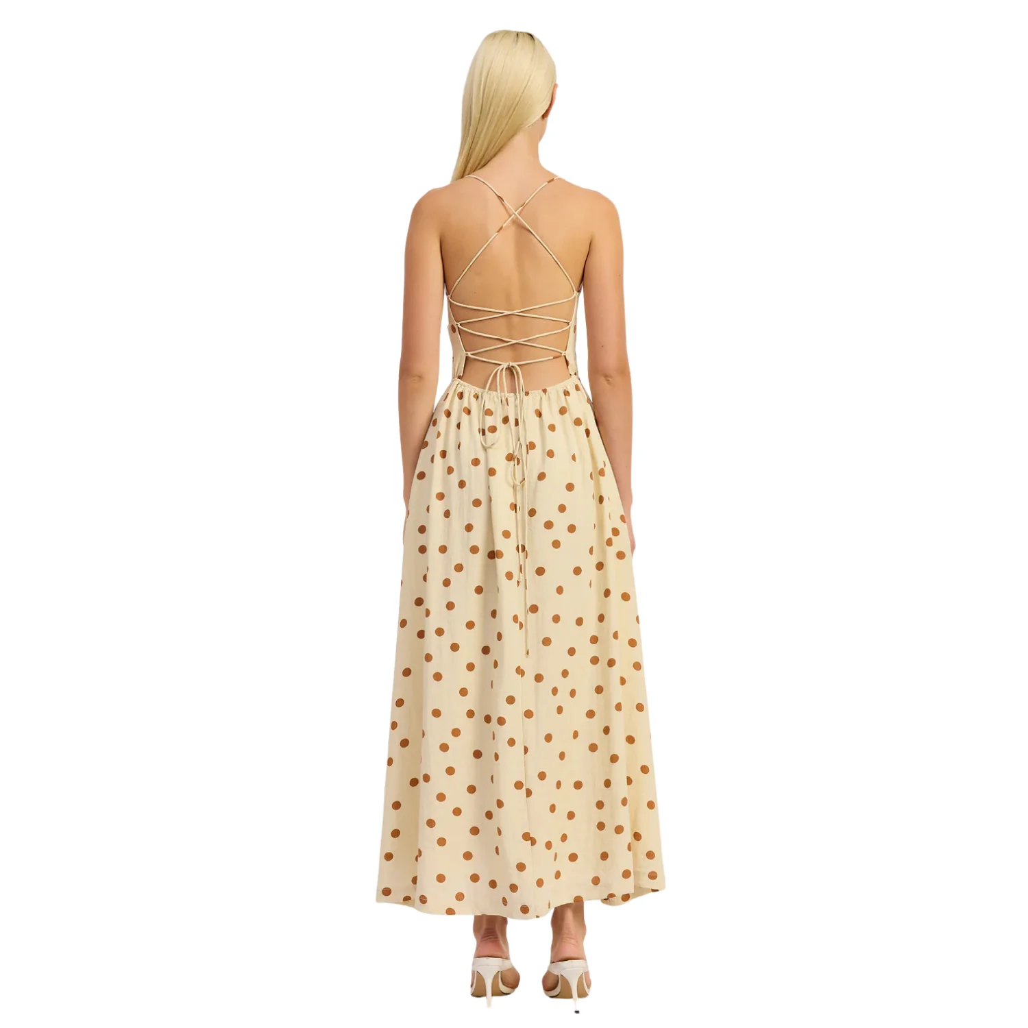 Squared Neck Open Back Maxi Dress - Image 3