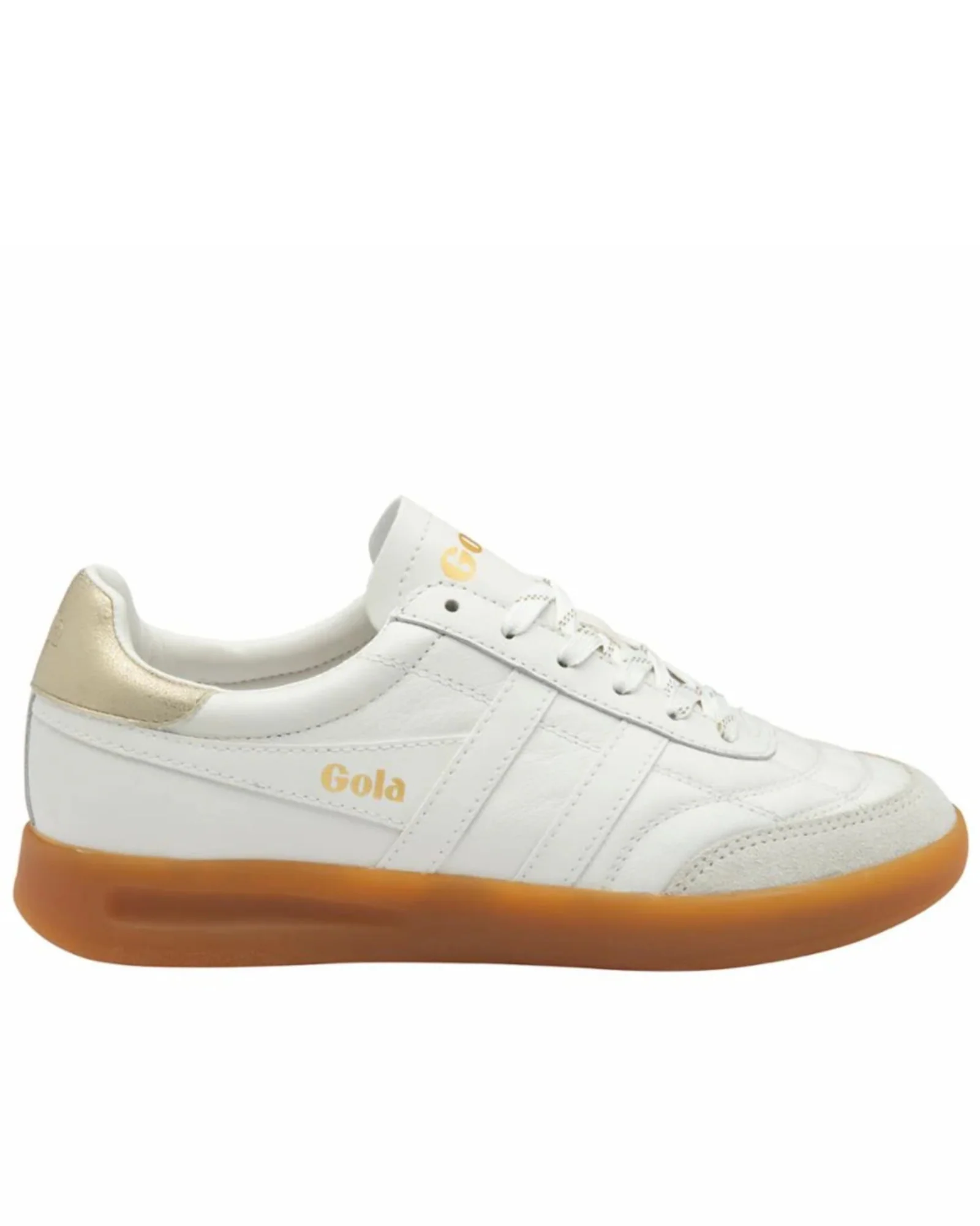 Stadia Leather Sneaker (White + Gold + Gum)
