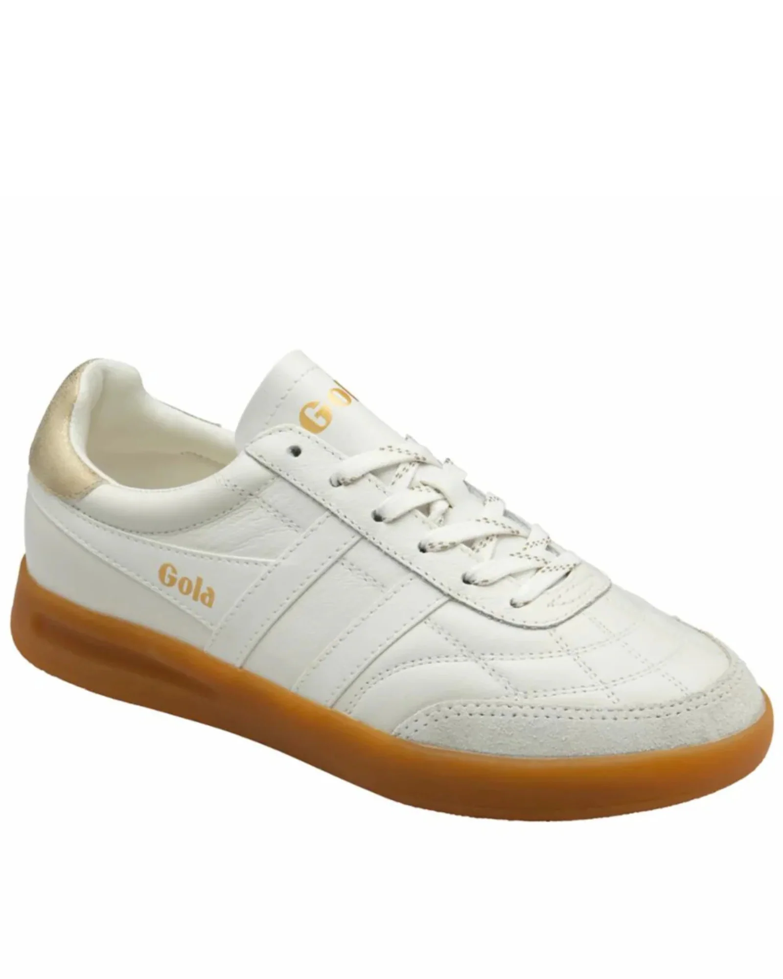 Stadia Leather Sneaker (White + Gold + Gum) - Image 2