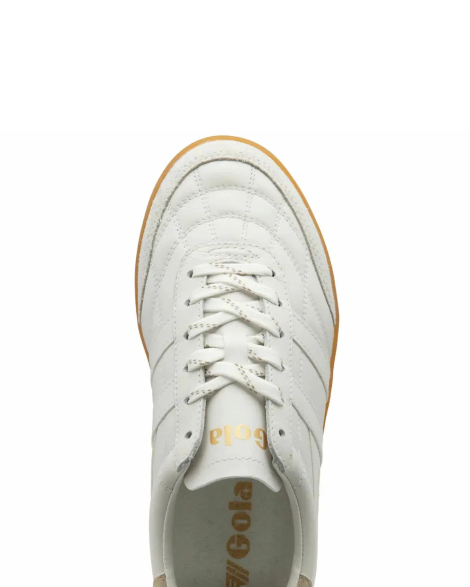 Stadia Leather Sneaker (White + Gold + Gum) - Image 3