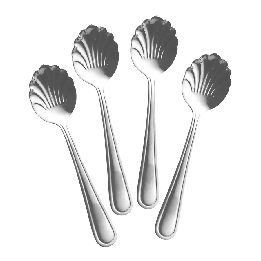 Stainless Steel Seashell Teaspoons | Set of 4