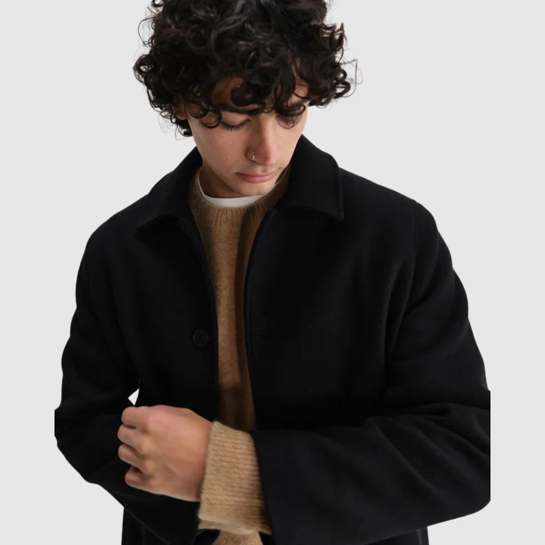 Stan Coat Wool Twill (Black) - Image 2