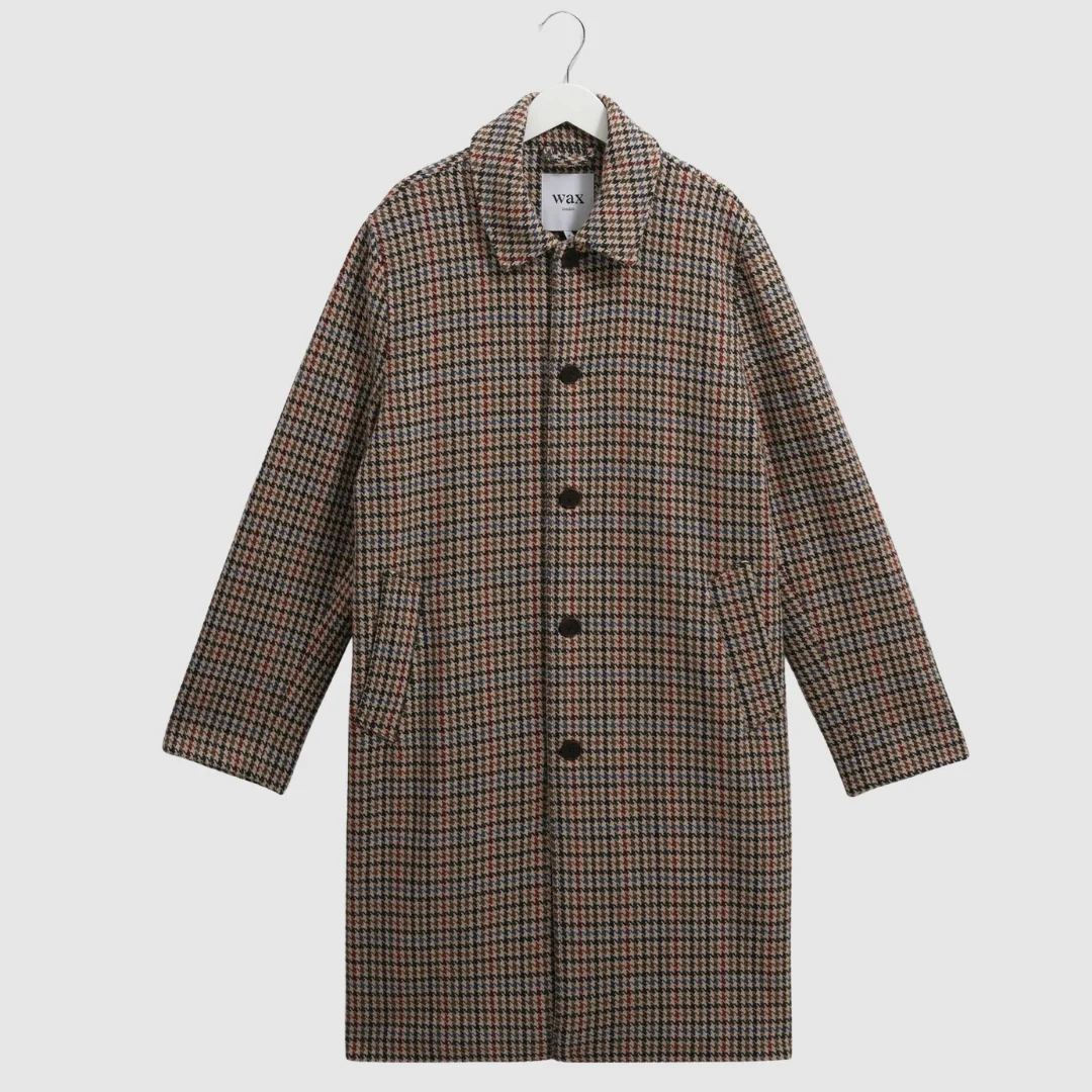 Stan Coat Wool Houndstooth Check (Natural + Multi) - Image 5