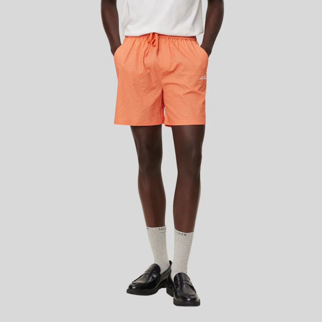 Stan Seersucker Swim Shorts 2.0 (Baked Papaya) - Image 2