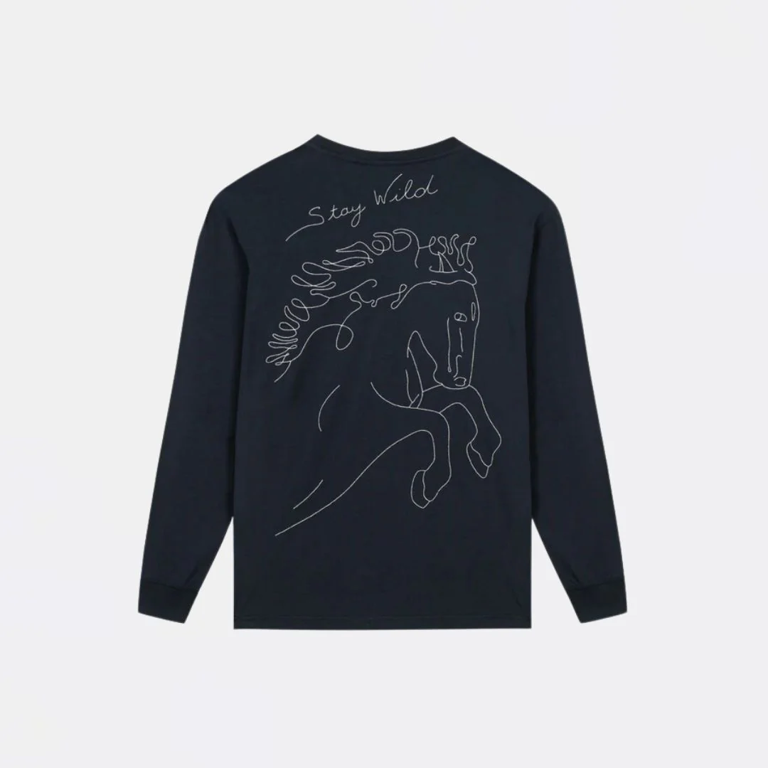 "Stay Wild Horse" Popincourt T-Shirt (Dark Navy) - Image 2