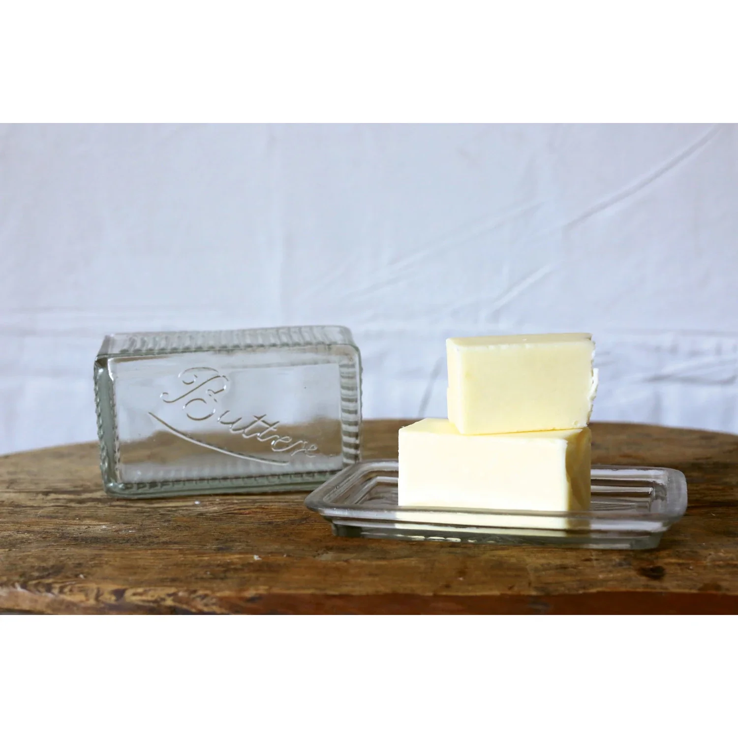 Pressed Glass Butter Dish - Image 2