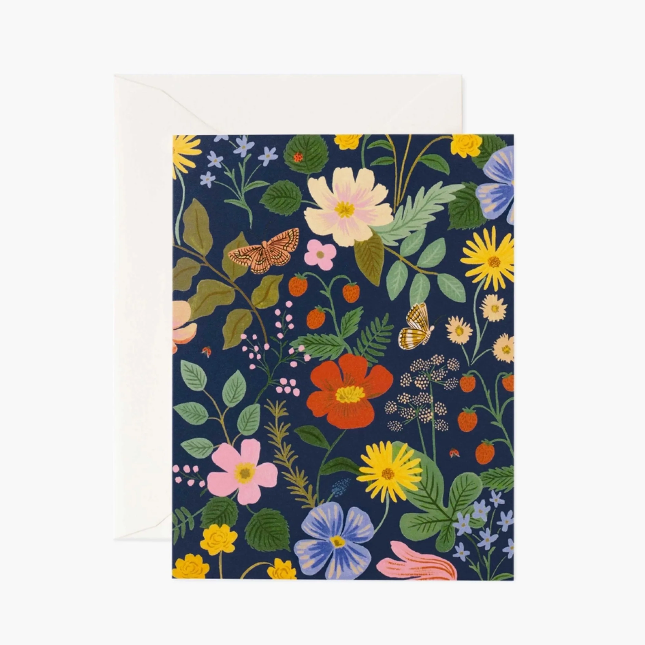 Strawberry Fields Navy Card