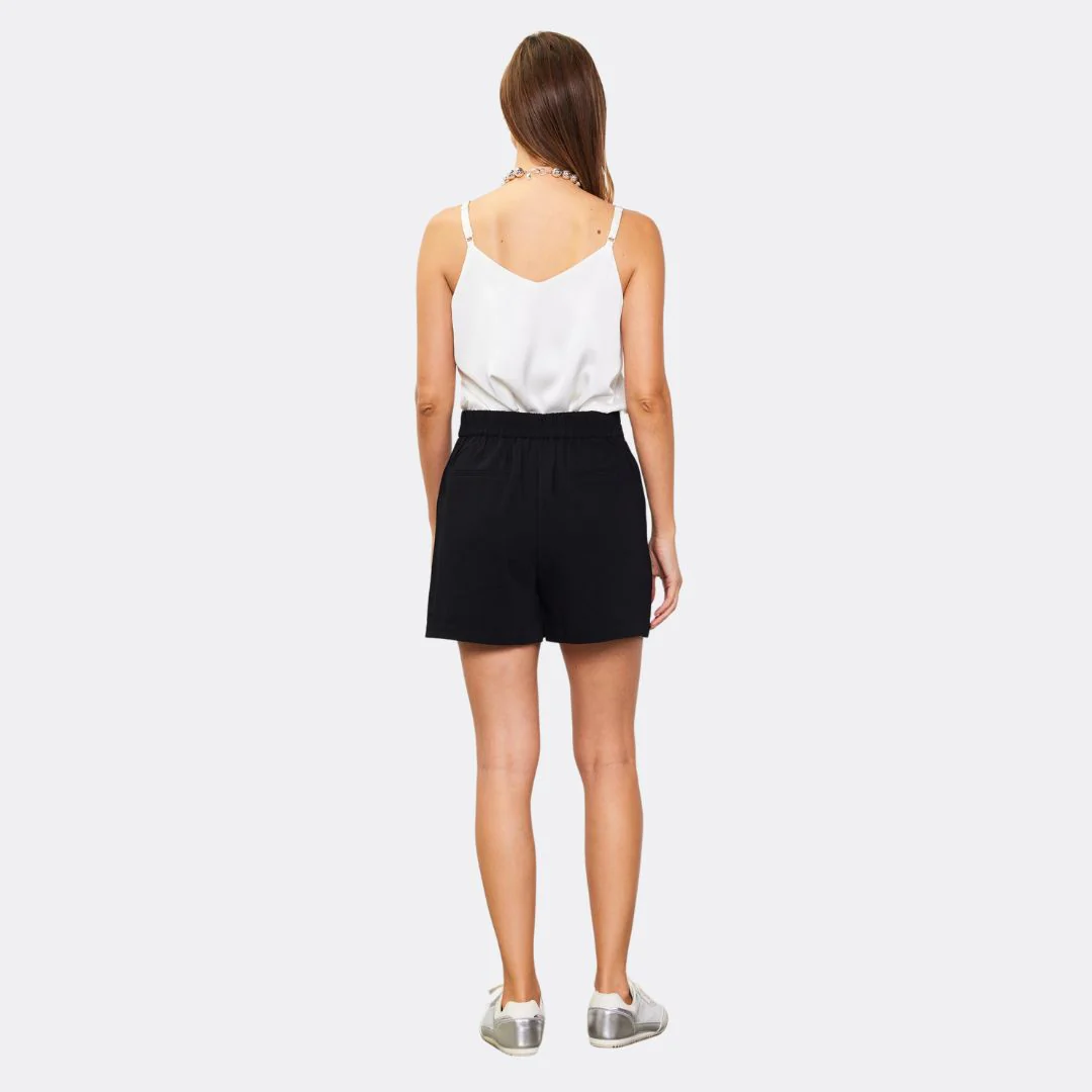 Structured High Waisted Shorts (Black) - Image 2