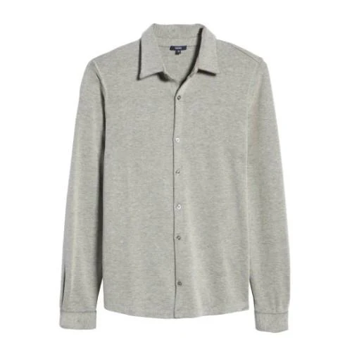 Sunday Knit Button Down (Light Grey)