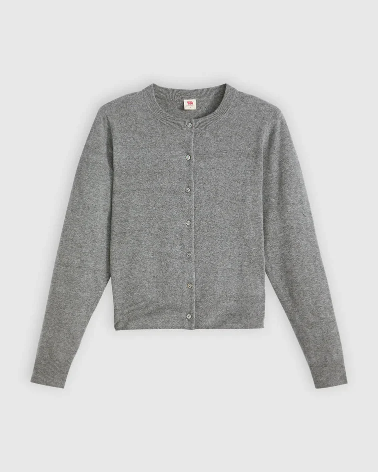 Super Soft Crewneck Cardigan (Dark Heather) - Image 4