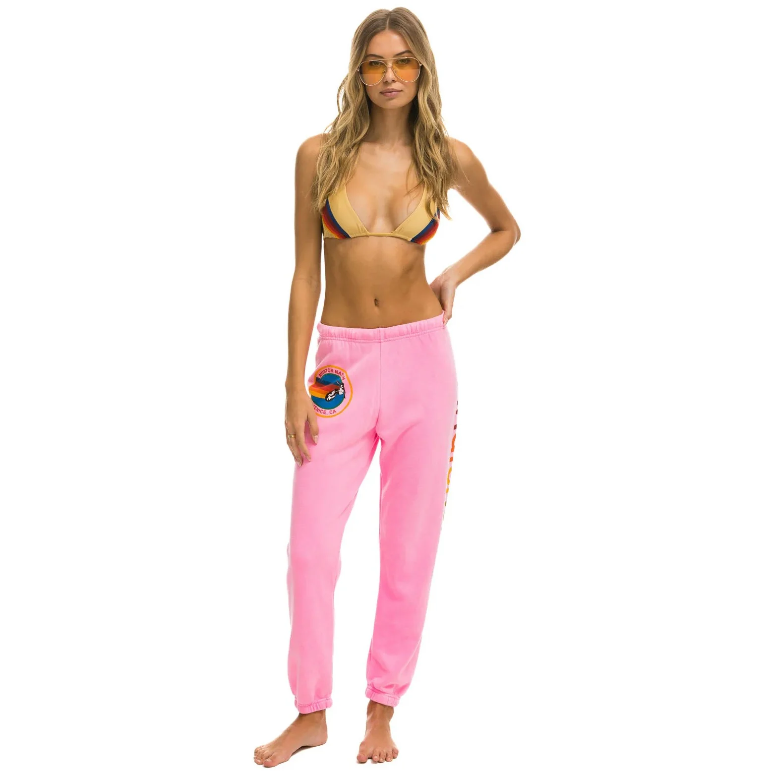 Aviator Nation Logo Sweatpants (Neon Pink) - Image 2