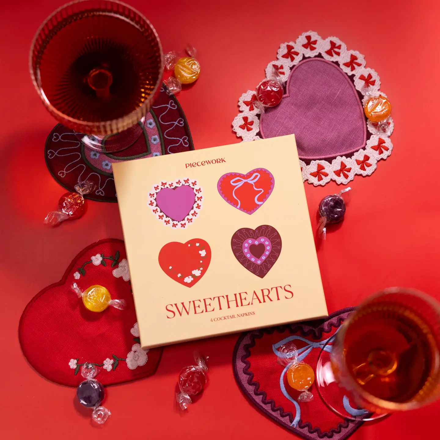 Sweetheart Cocktail Napkins (Set of 4) - Image 4