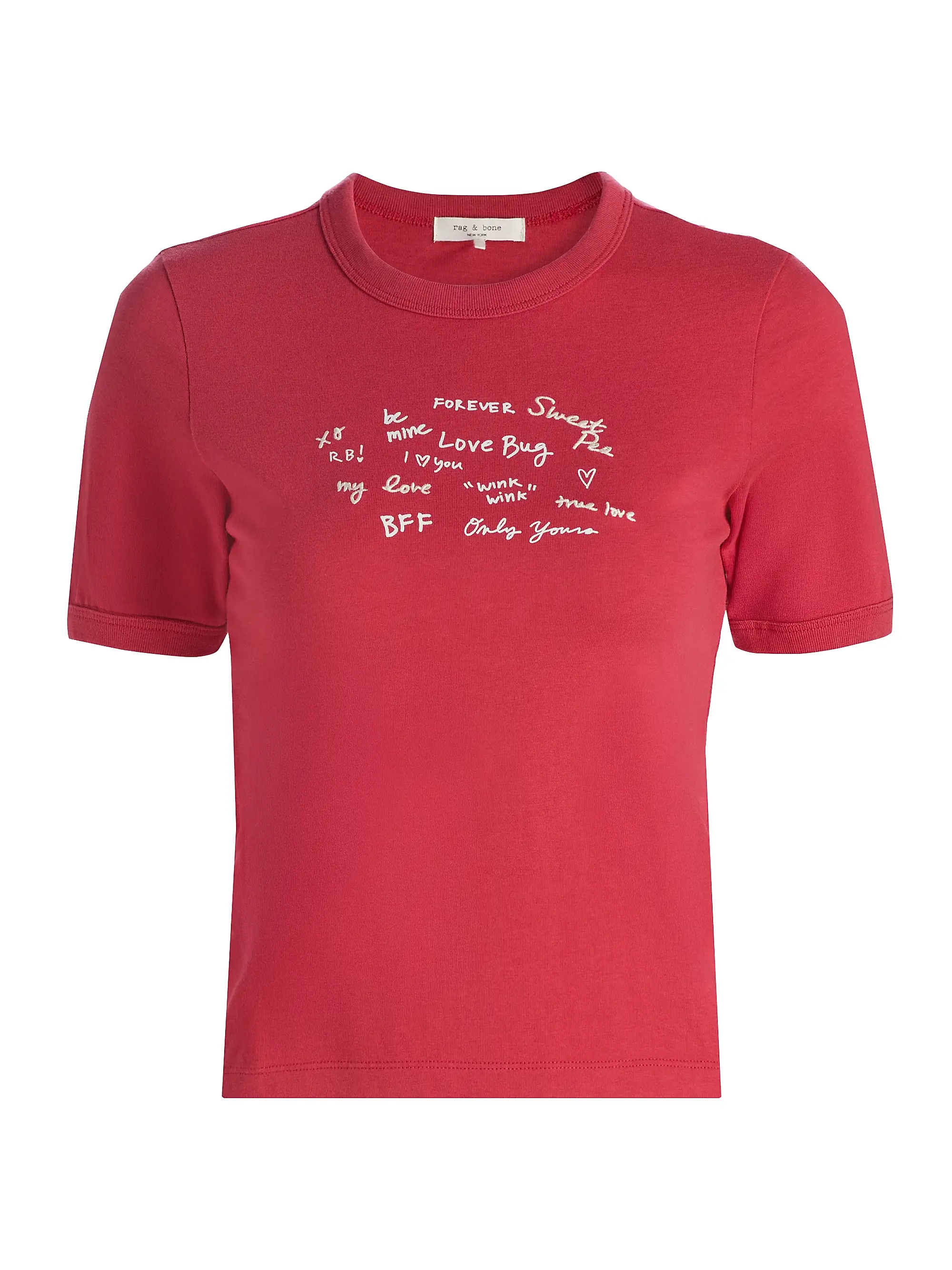 Sweetheart Phrases Mica Ringer Tee (Muted Red) - Image 4