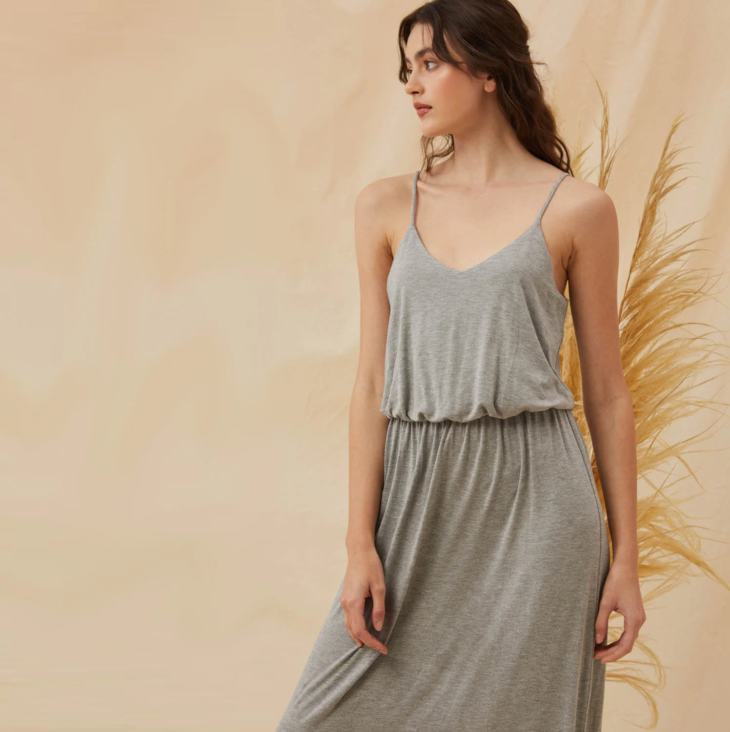 Tank Maxi Dress (Light Grey) - Image 4