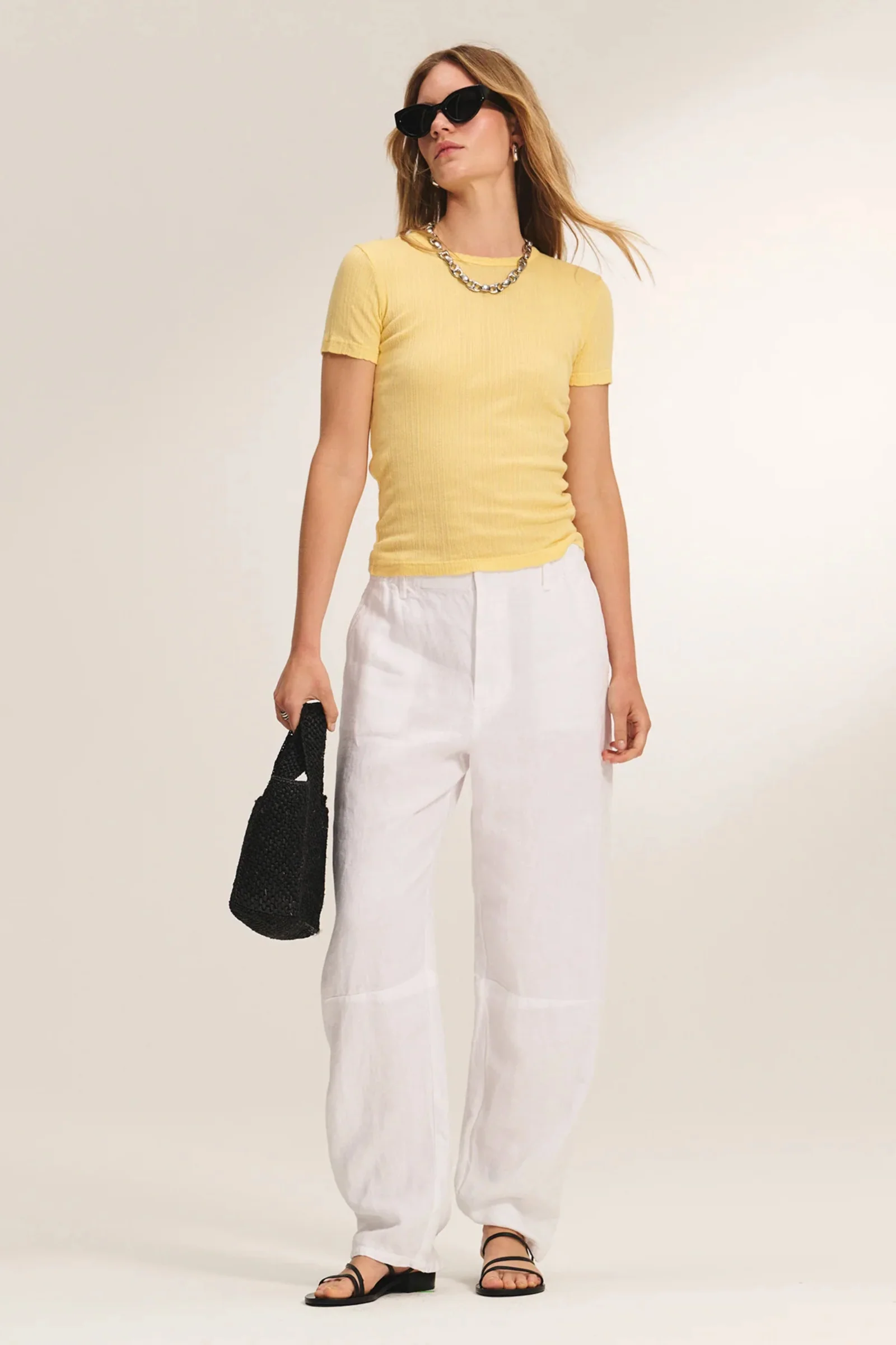 Taylor Heavy Linen Pant (White) - Image 5