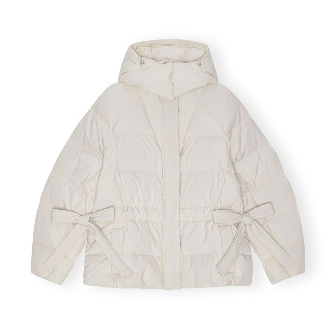 Tech Seersucker Oversized Puffer Jacket (Tofu)