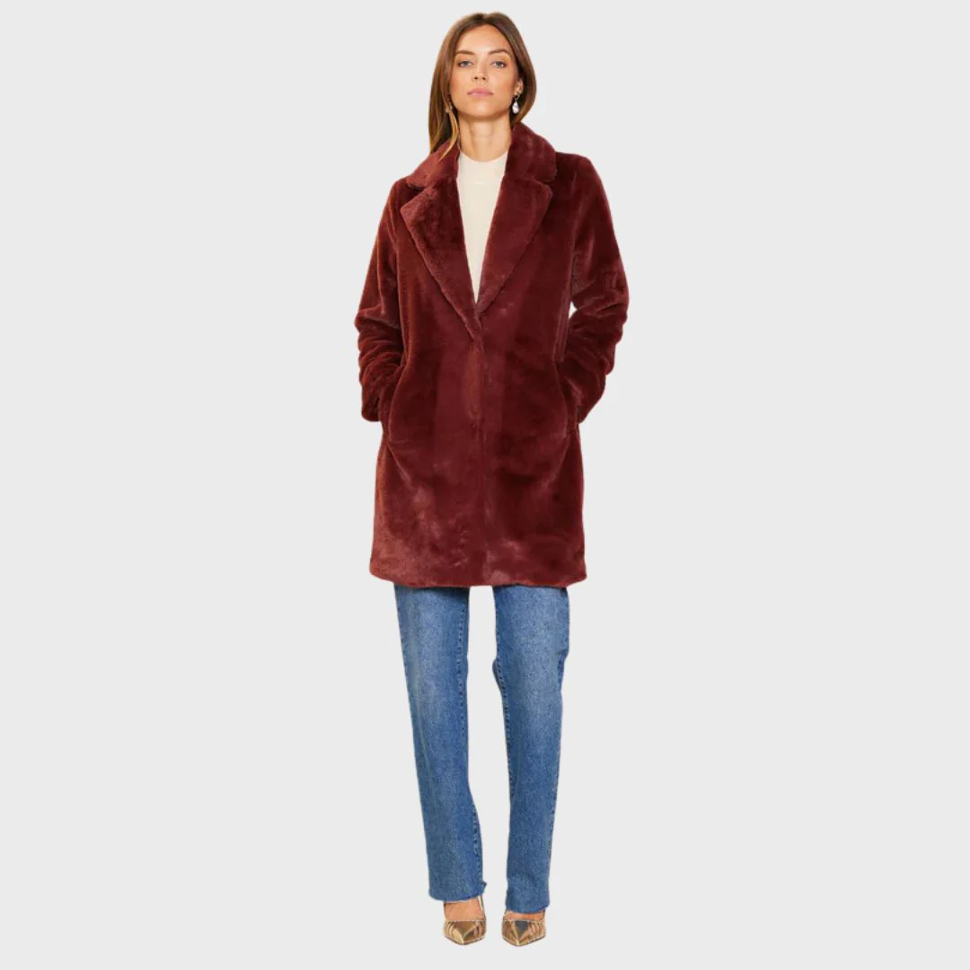 Teddy Long Coat (Chocolate Brown) - Image 2