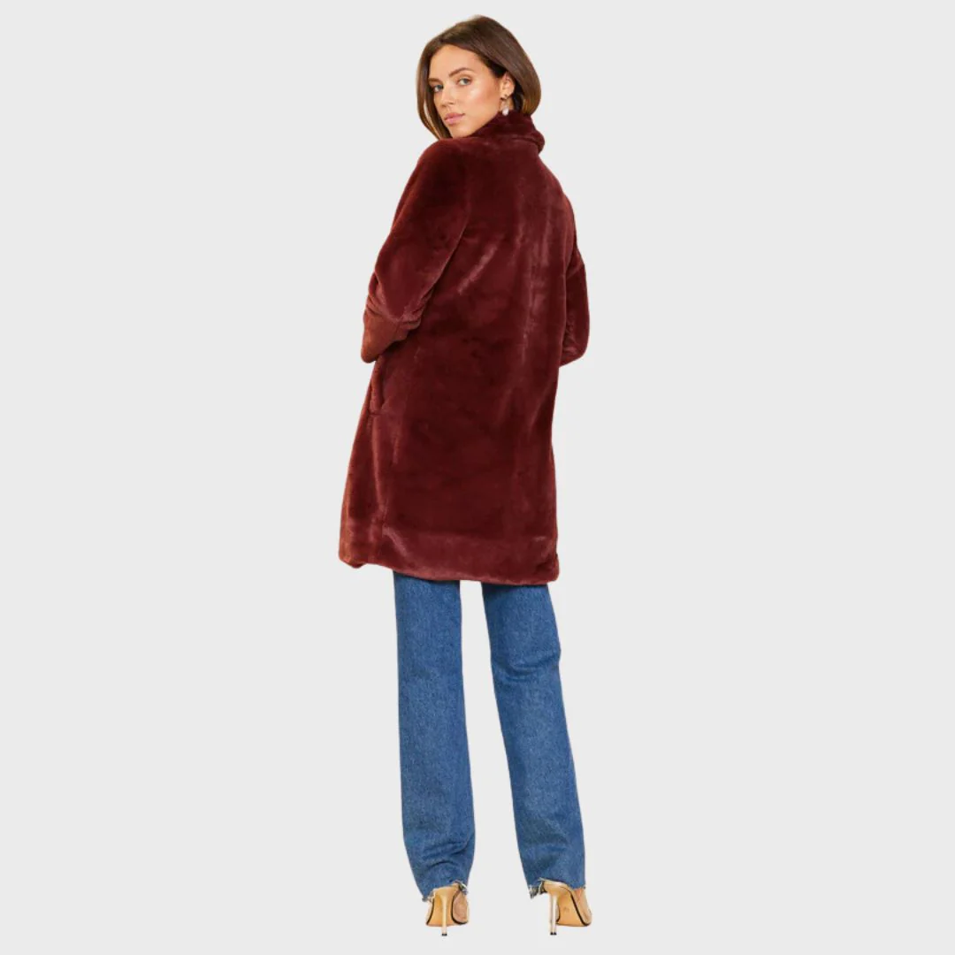 Teddy Long Coat (Chocolate Brown) - Image 3