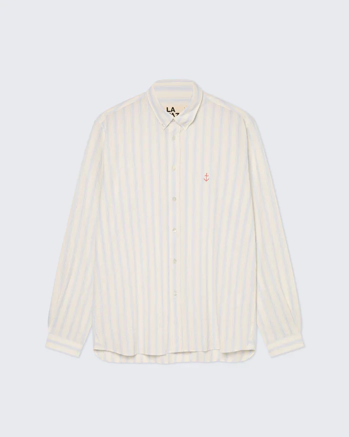 Teles Button Down Logo Shirt (Pale Blue St + Sunrise)