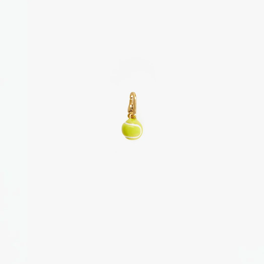 Tennis Ball Charm (Vintage Gold + Neon Yellow)
