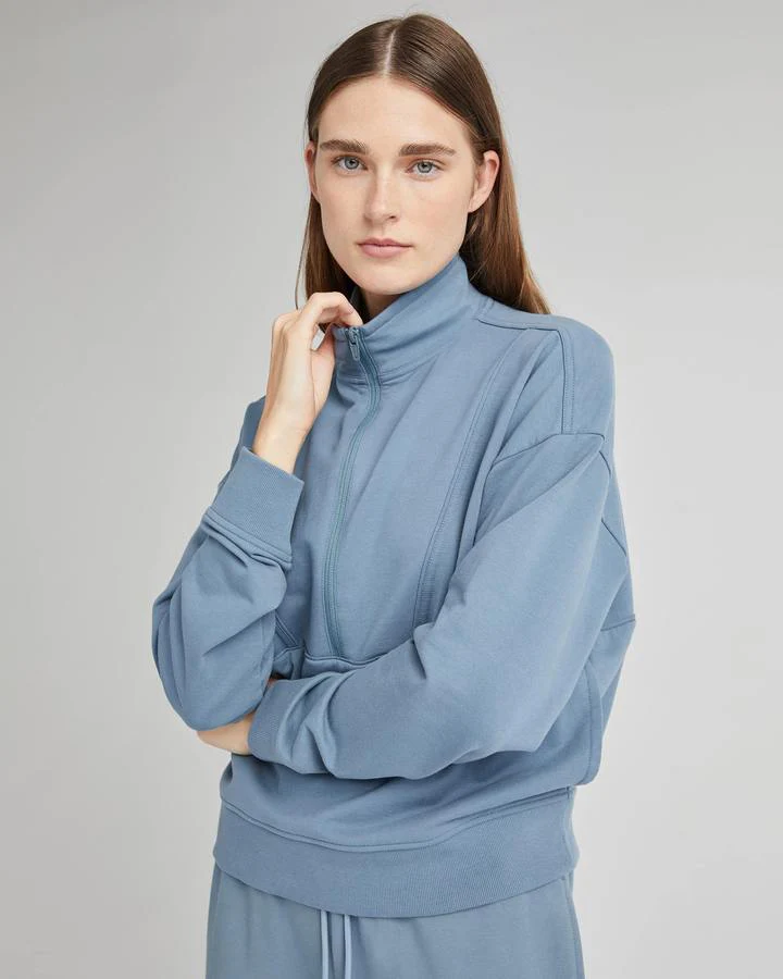 Terry Half Zip Pullover (Blue Mirage) - Image 3