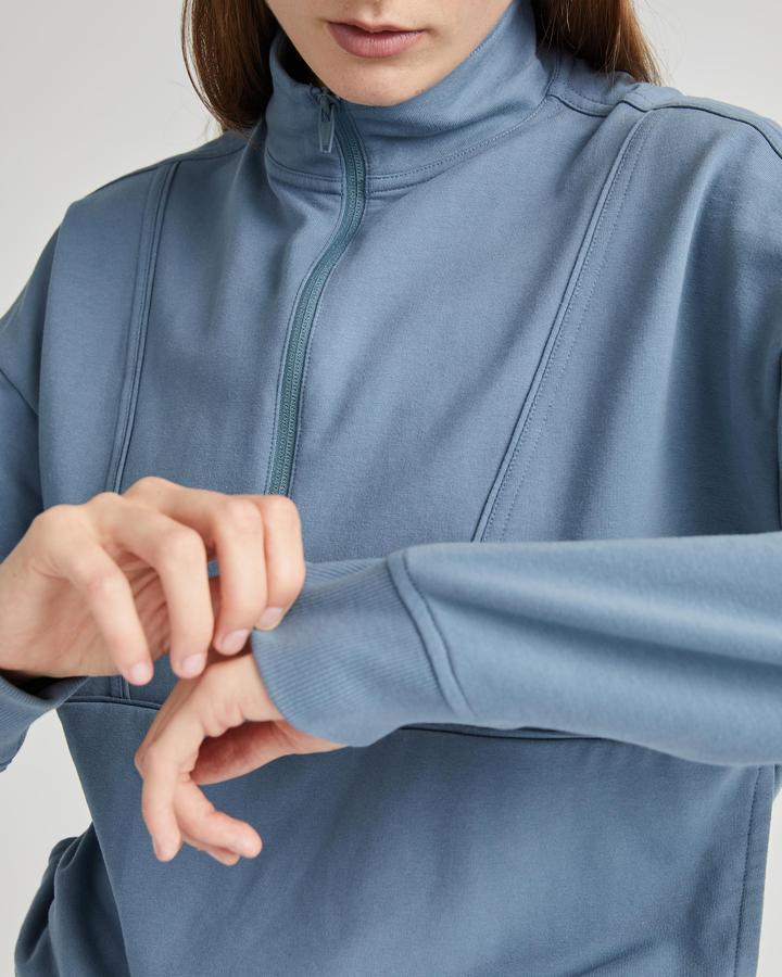 Terry Half Zip Pullover (Blue Mirage) - Image 5