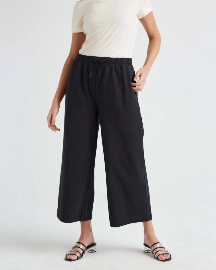 Terry Wide Leg Pant (Stretch Limo) - Image 2