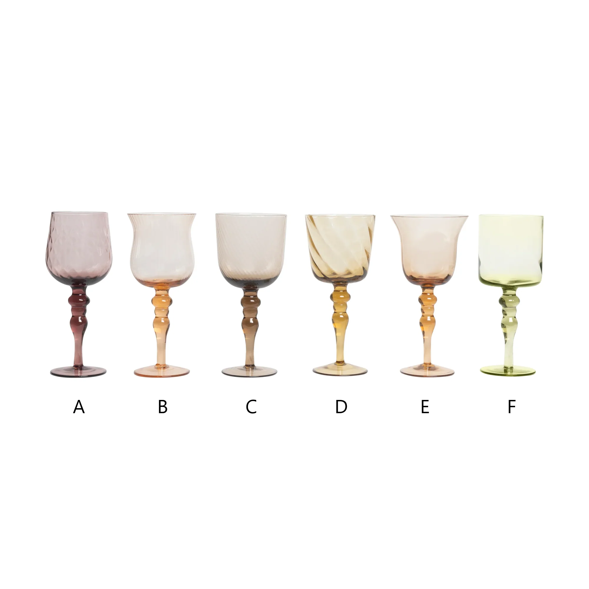 Textured Glass Goblet (Amber + Pink) - Image 8