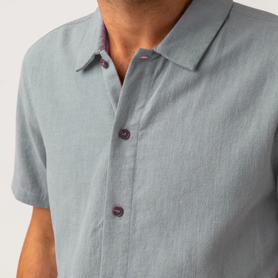 Textured Linen T-Shirt (Slate) - Image 3