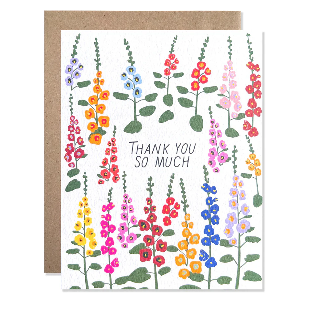 Thank You Hollyhocks Card