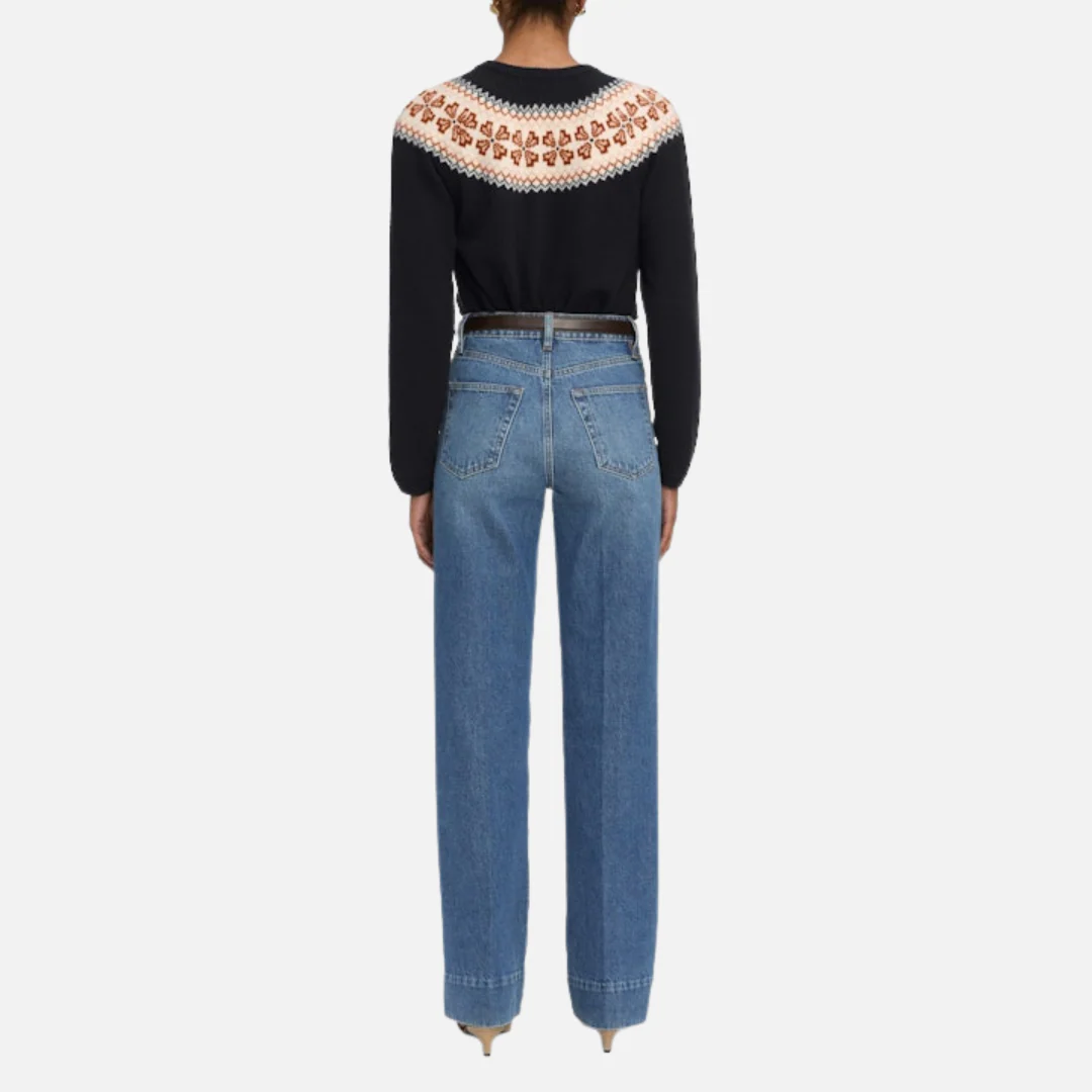 The Cashmere Fairisle Cardi (Navy) - Image 4