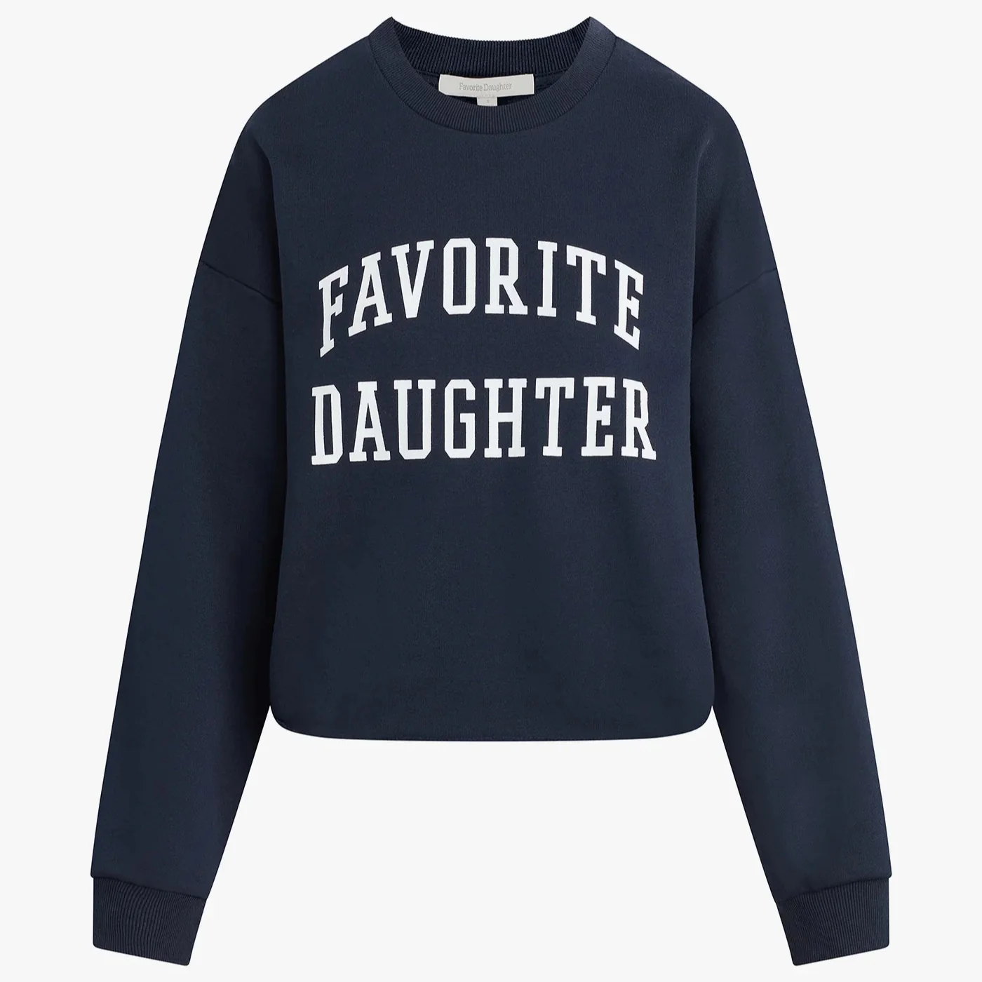 The Cropped Collegiate Sweatshirt (Navy + White) - Image 2