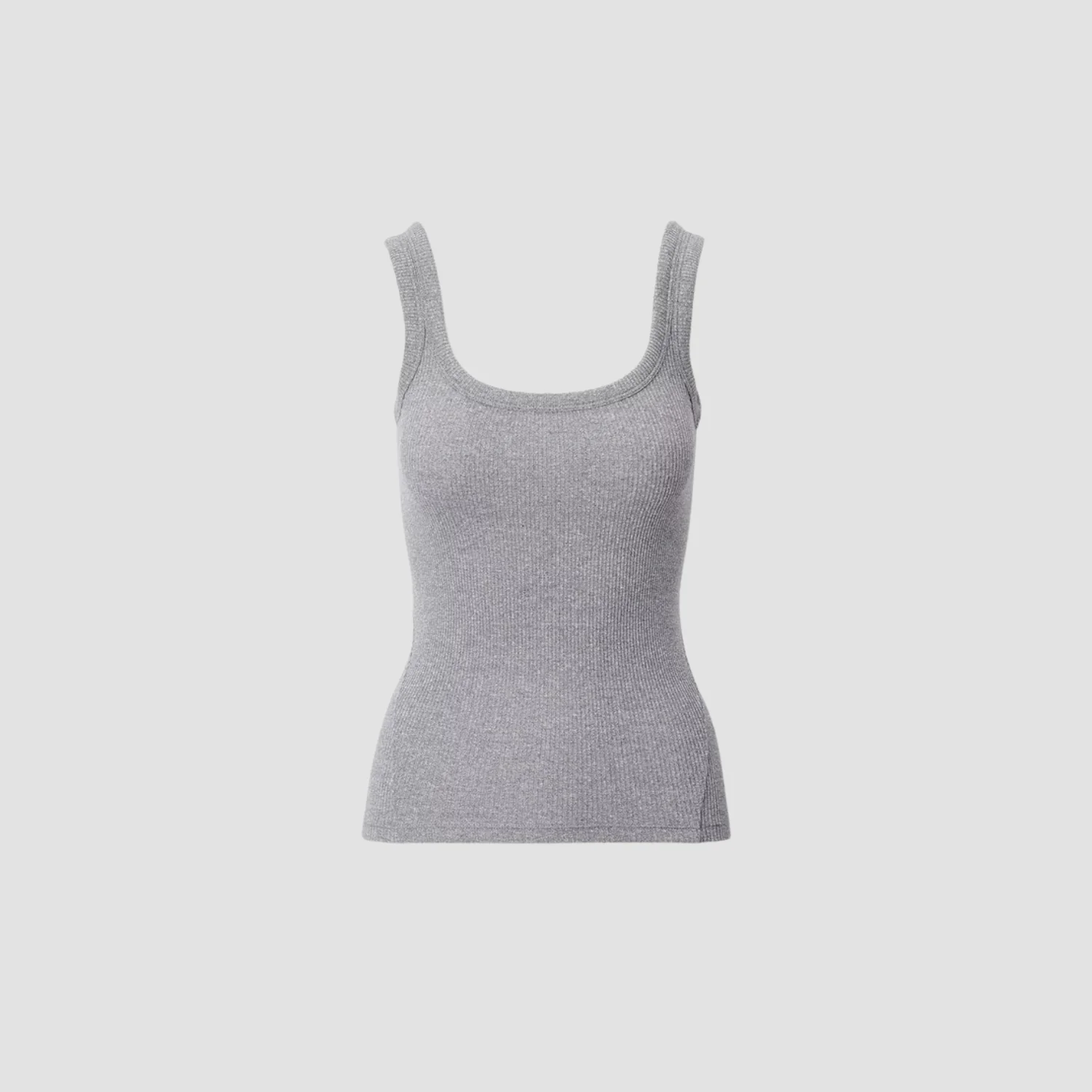 The Essential Rib Heather Wide String Tank (Heather Grey) - Image 3