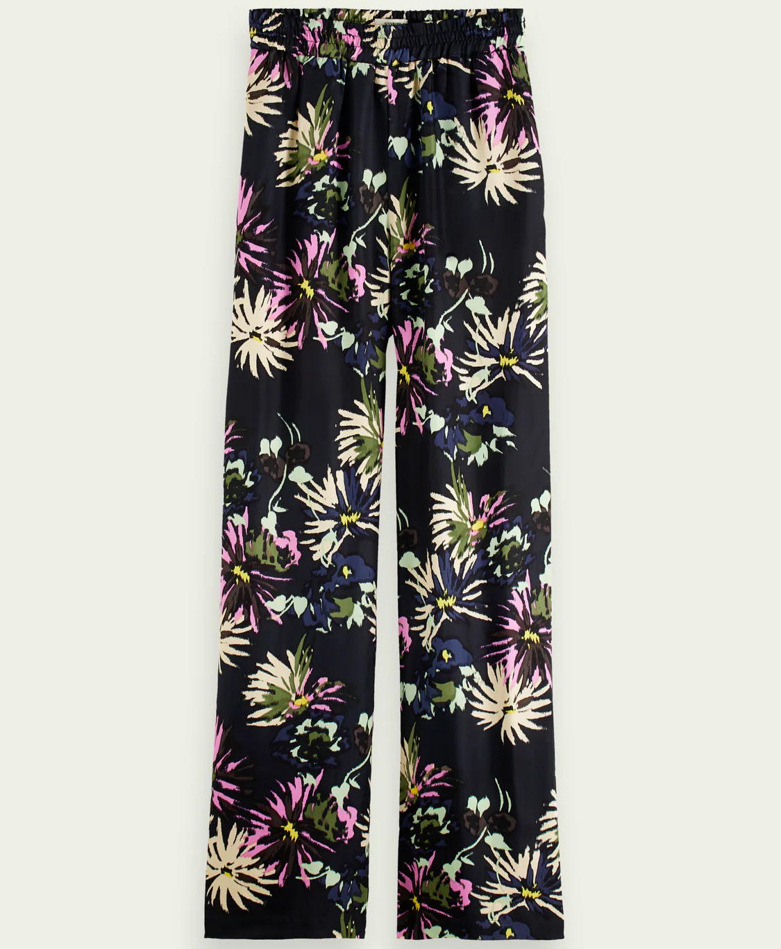 The Gia Mid-Rise Wide-Leg Printed Trousers (Aster Black) - Image 3